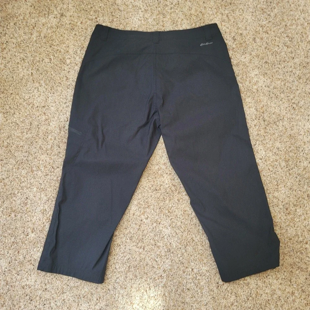 Eddie Bauer Capri Crop Pants Womens 10 Black‎ Hiking Nylon Tech